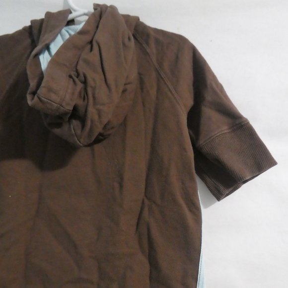 LIMITED TOO | size 8 | 100% Cotton | Brown Zip-Up Short Sleeve Hoodie | GUC - Picture 13 of 14